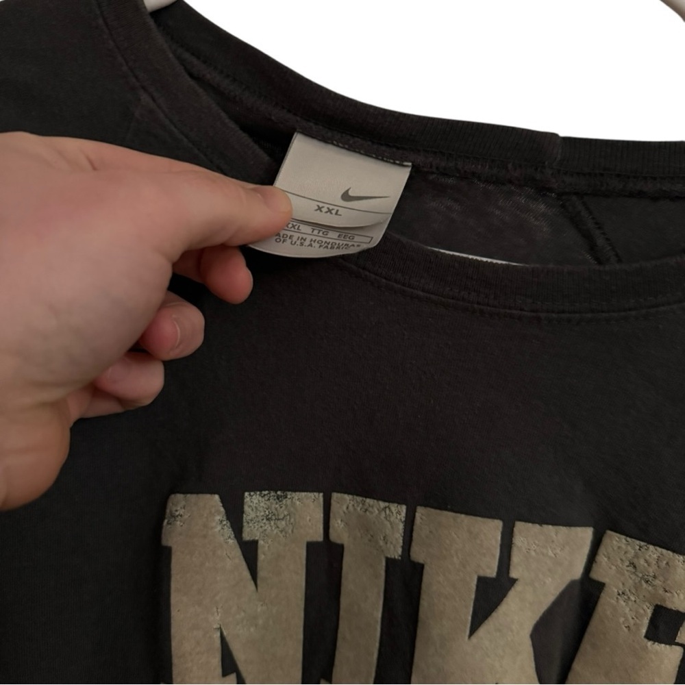 Nike Vintage Football Long Sleeve Layered Gray XXL Fits Like XL Athletic Tshirt - Picture 4 of 6